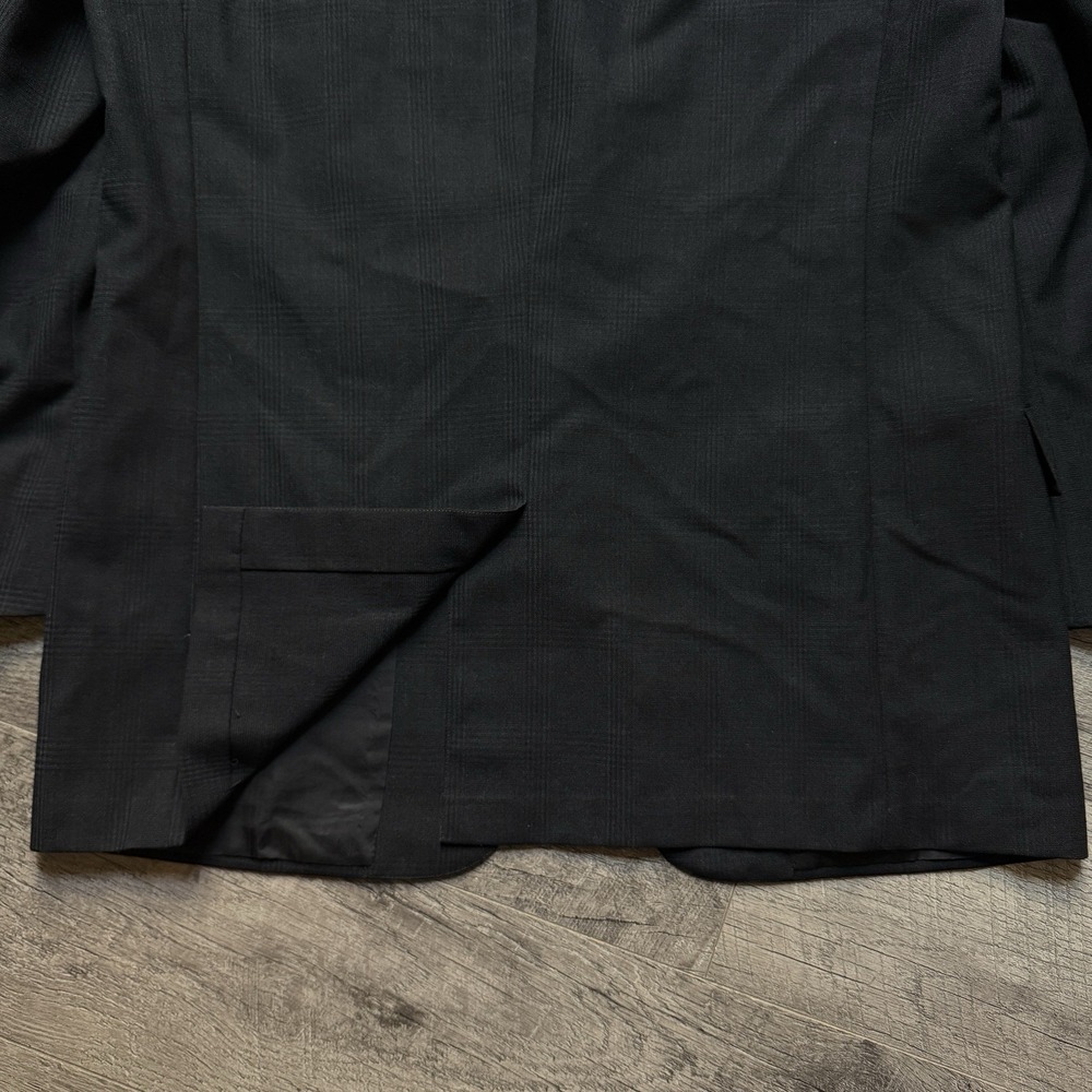 Vintage 80's Custom Hickey Freeman Union USA Made Black Glenn Plaid Suit Coat 42 - Picture 4 of 12